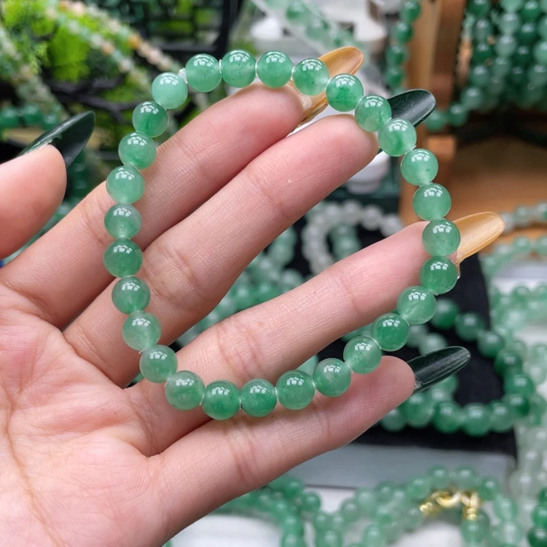 石英质玉（非洲翠）手链未镶嵌