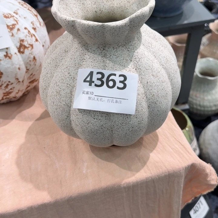 ^***)瓷片景德镇高温花器编码4363高23口8默认无孔