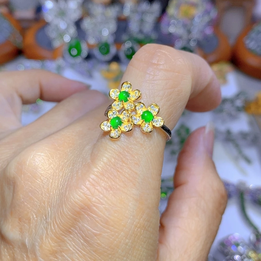 翡翠颈饰银S925镶嵌天然翡翠