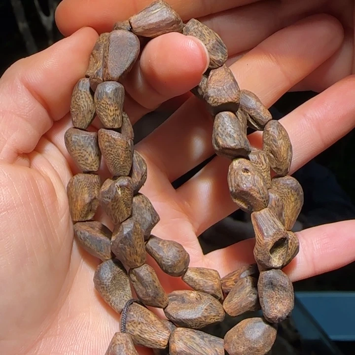 沉香手串海南老白棋沉水树丁链子26克