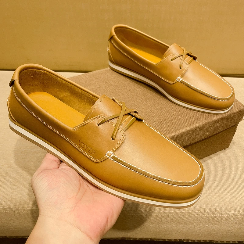 SCAVIOLA美式复古德比鞋男春秋季轻便休闲皮鞋透气潮流舒适豆豆鞋