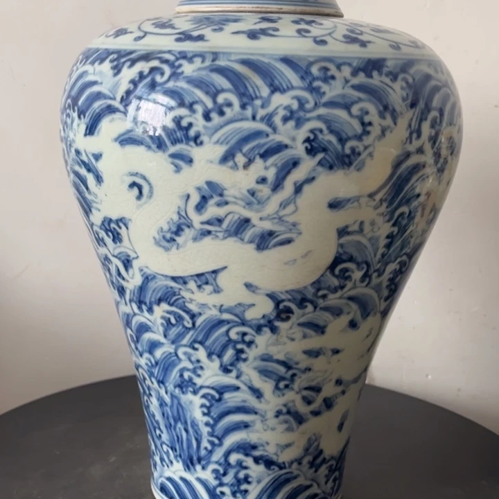 青花龙梅瓶一件天****峰