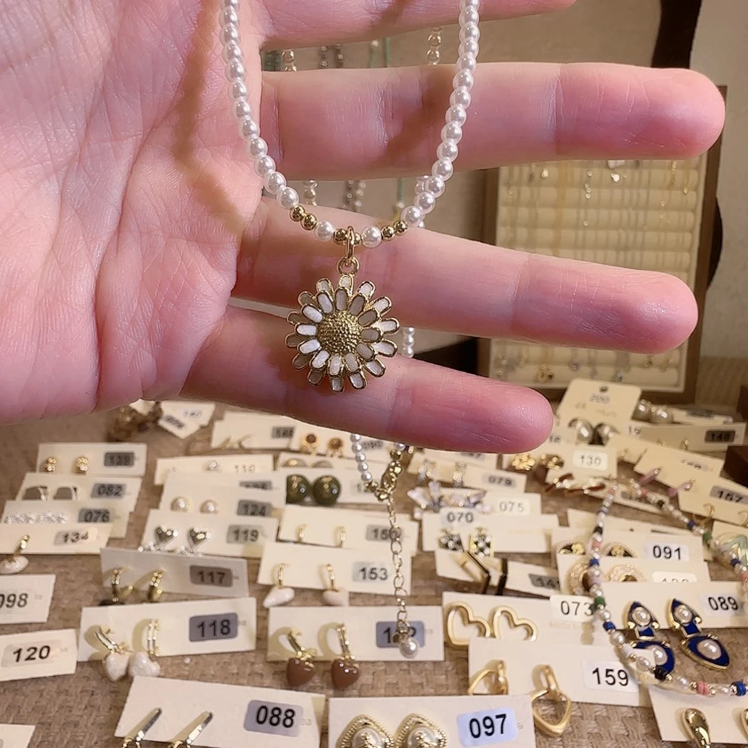 仿珍珠纯铜锡合金铜合金项链