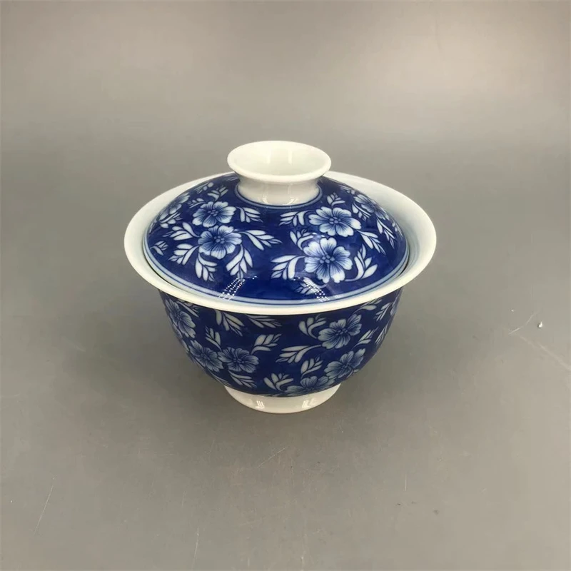 CLJJ2-3263[学茶严选]蓝地花卉盖碗陶瓷