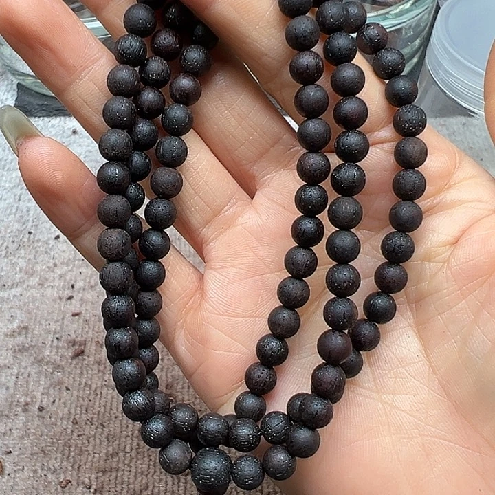 楠木降真香0.6圆珠108颗紫红油