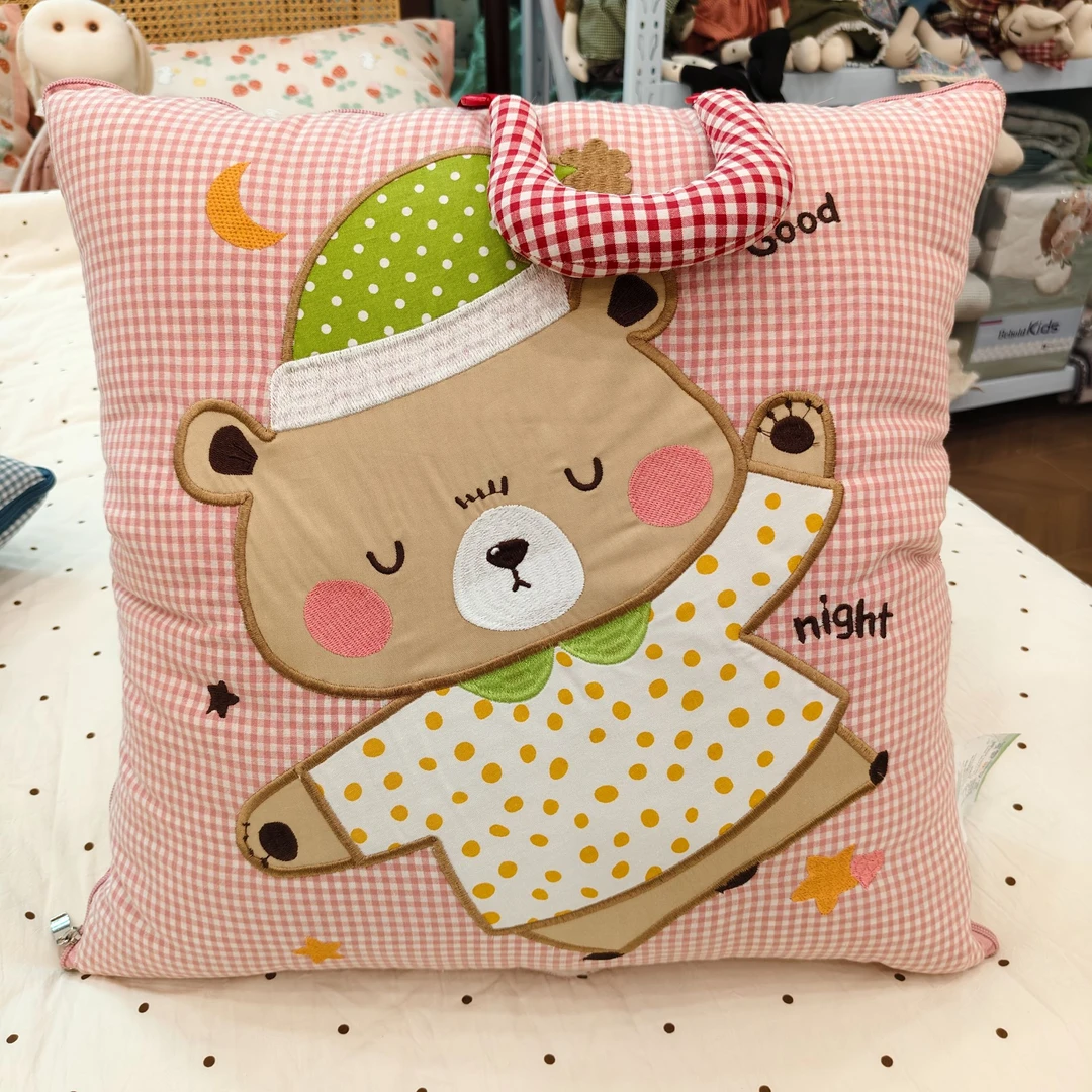 全棉抱枕被被--午睡车载小盖被--可折叠