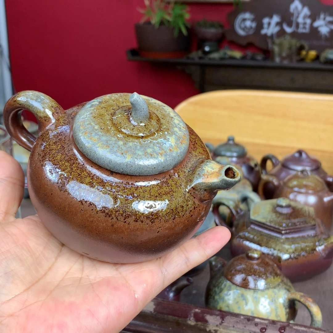 茶壶紫砂纯自然柴烧