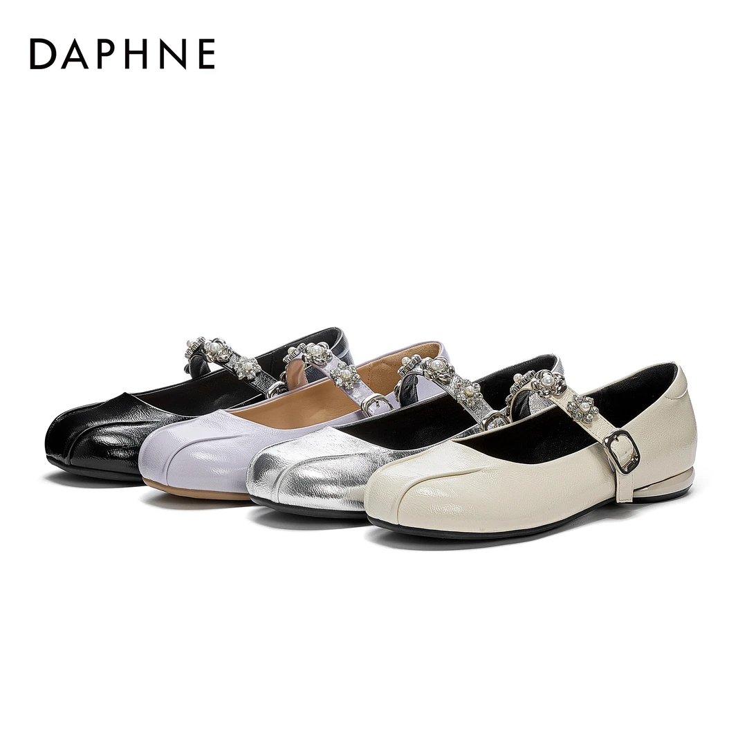 达芙妮法式玛丽珍女鞋2025春季新款森系水钻软底复古小香风单鞋女