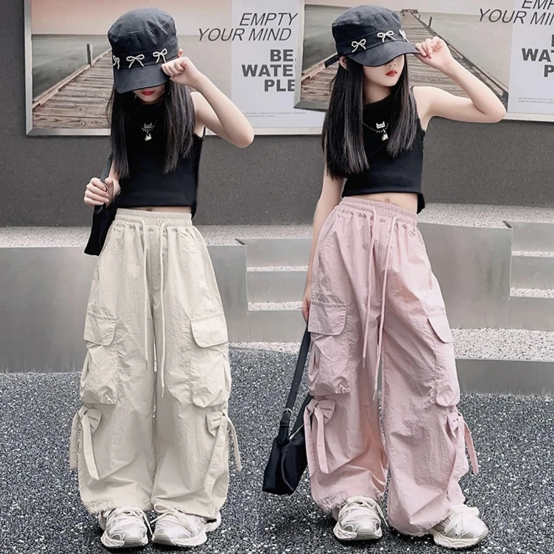 女童防蚊裤夏季薄款2025新款中大童休闲宽松工装裤儿童装长裤子潮