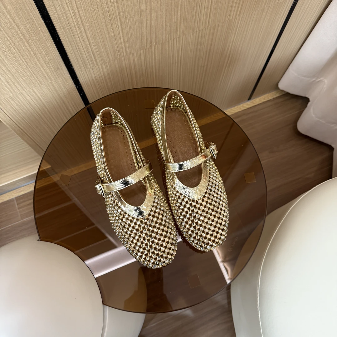 AMOAF  新款真皮满钻镂空玛丽珍时尚百搭浅口鞋子 AF25-985