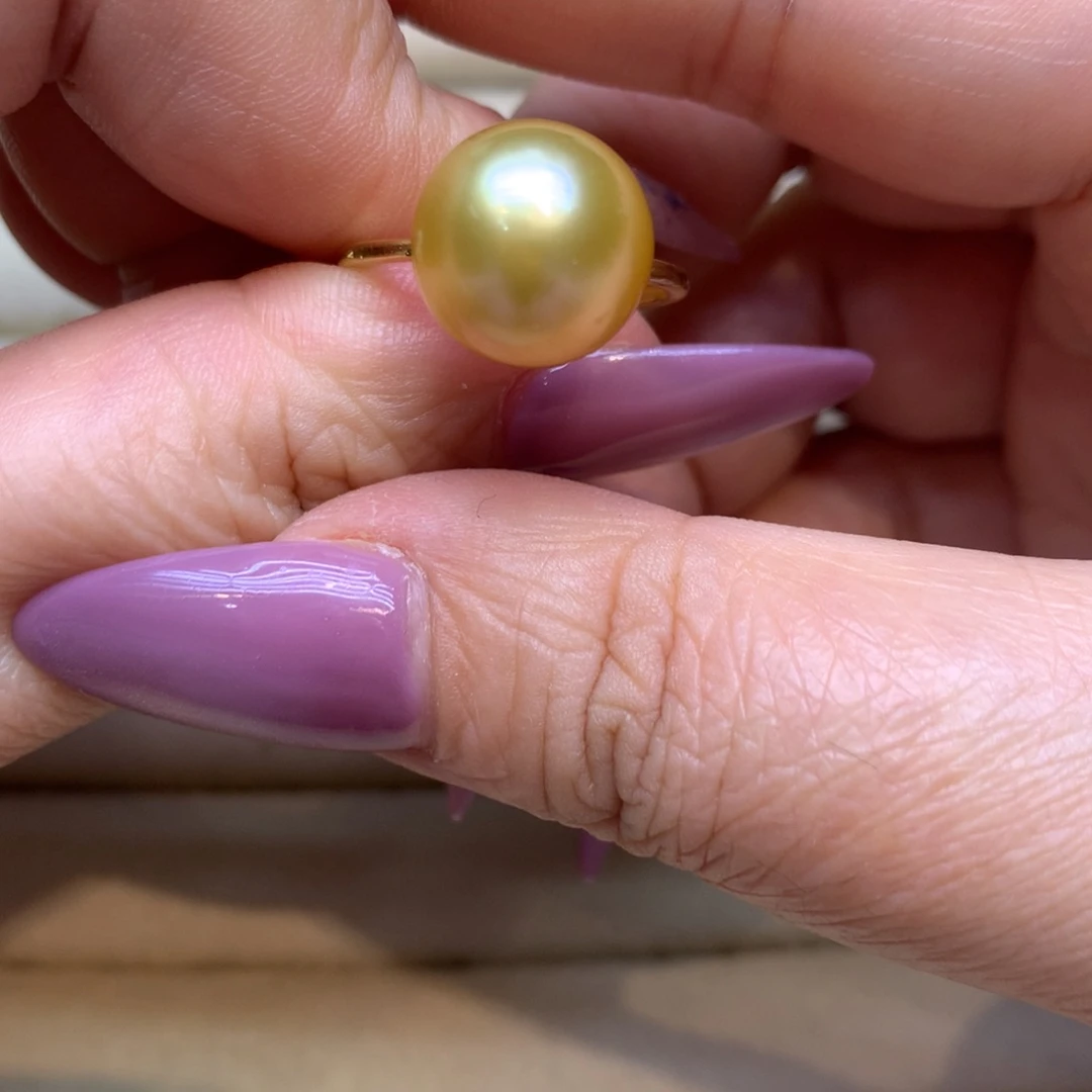 银S925镶嵌戒指海水珍珠