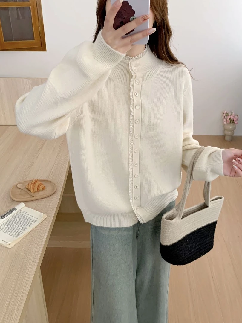 秋冬韩版复古上衣洋气打底毛针织衫短款慵懒风设计感百搭针织衫