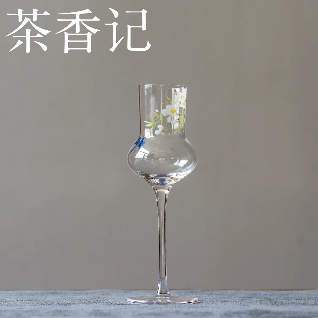 茶香记 春归系列玻璃品杯-茶艺品鉴杯90ml耐热茶杯主人杯茶室茶具