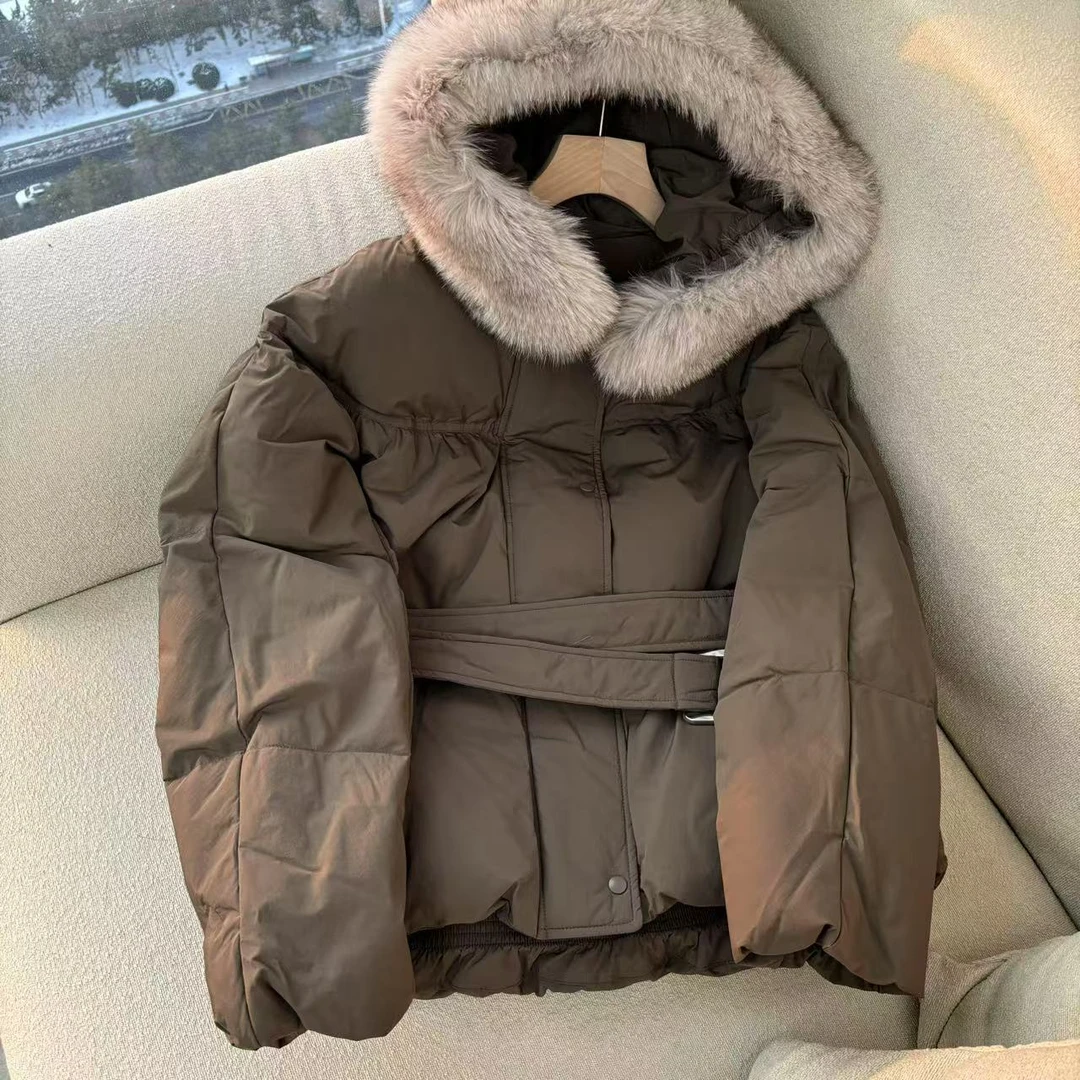 新年款毛领鹅绒羽绒服