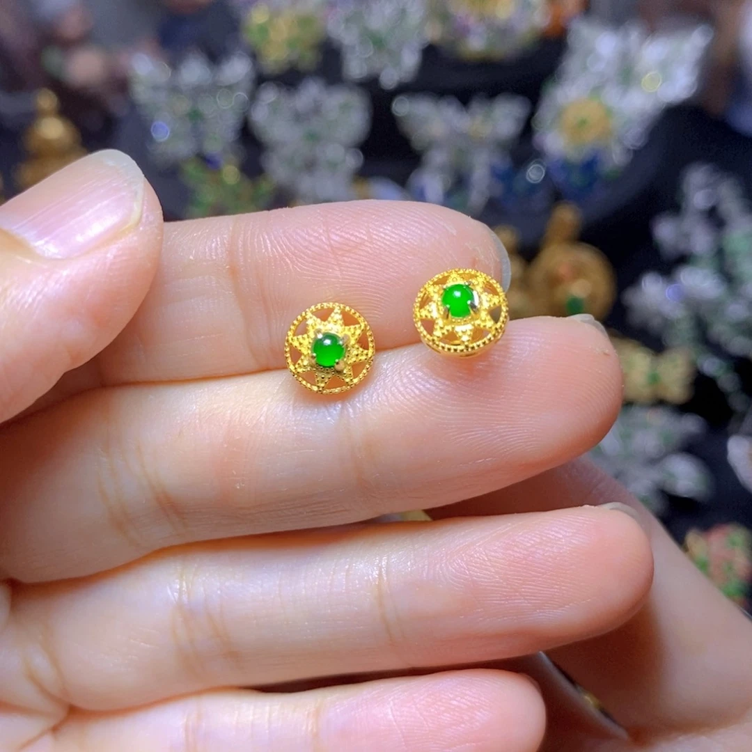 翡翠银S925镶嵌套链天然翡翠