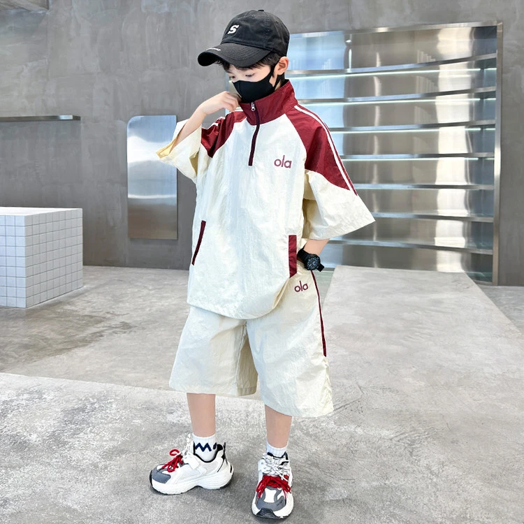 男童夏季短袖防晒衣套装2025新款大儿童夏装薄款帅气男孩潮酷夏款