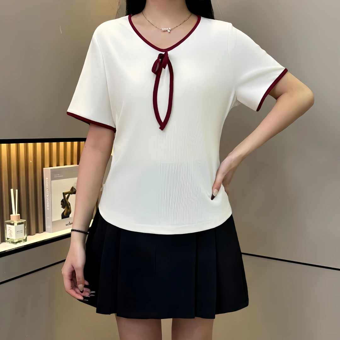 胖MM涅槃 D25005现货正肩T恤女夏季新款遮肉显瘦设计感减龄上衣