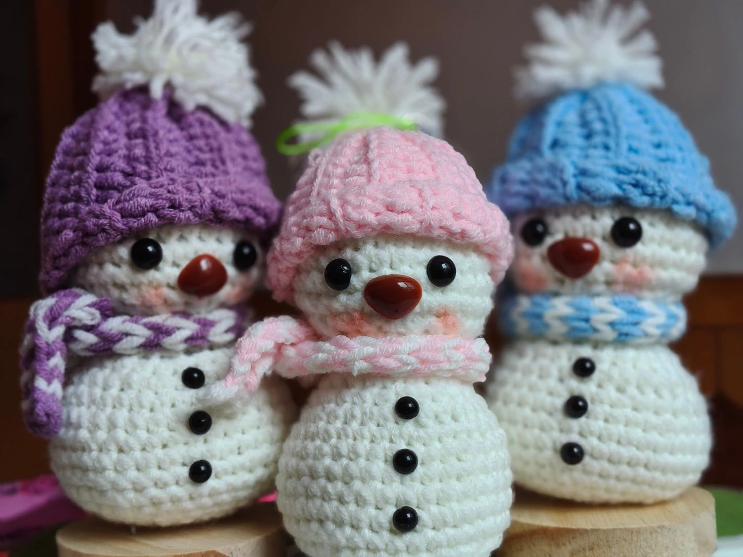 手工编织毛线玩偶书包钥匙扣生日礼物雪人