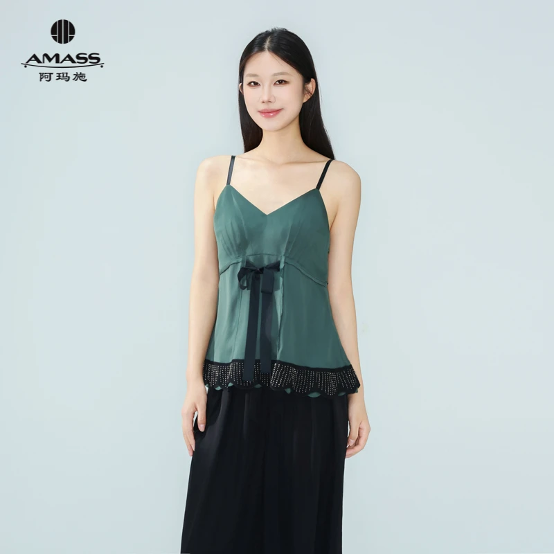 AMASS/阿玛施夏季新款简约百搭内搭背心法式气质显瘦吊带530001