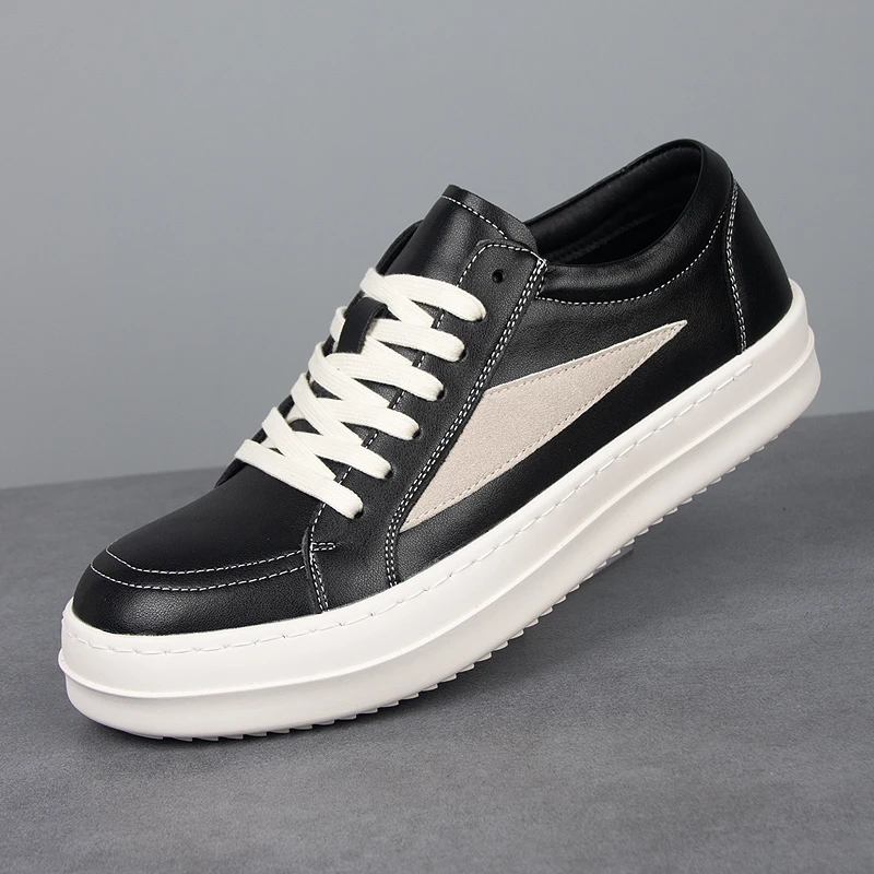 板鞋男秋季新款时尚百搭厚底休闲鞋男士舒适低帮透气运动潮男鞋子