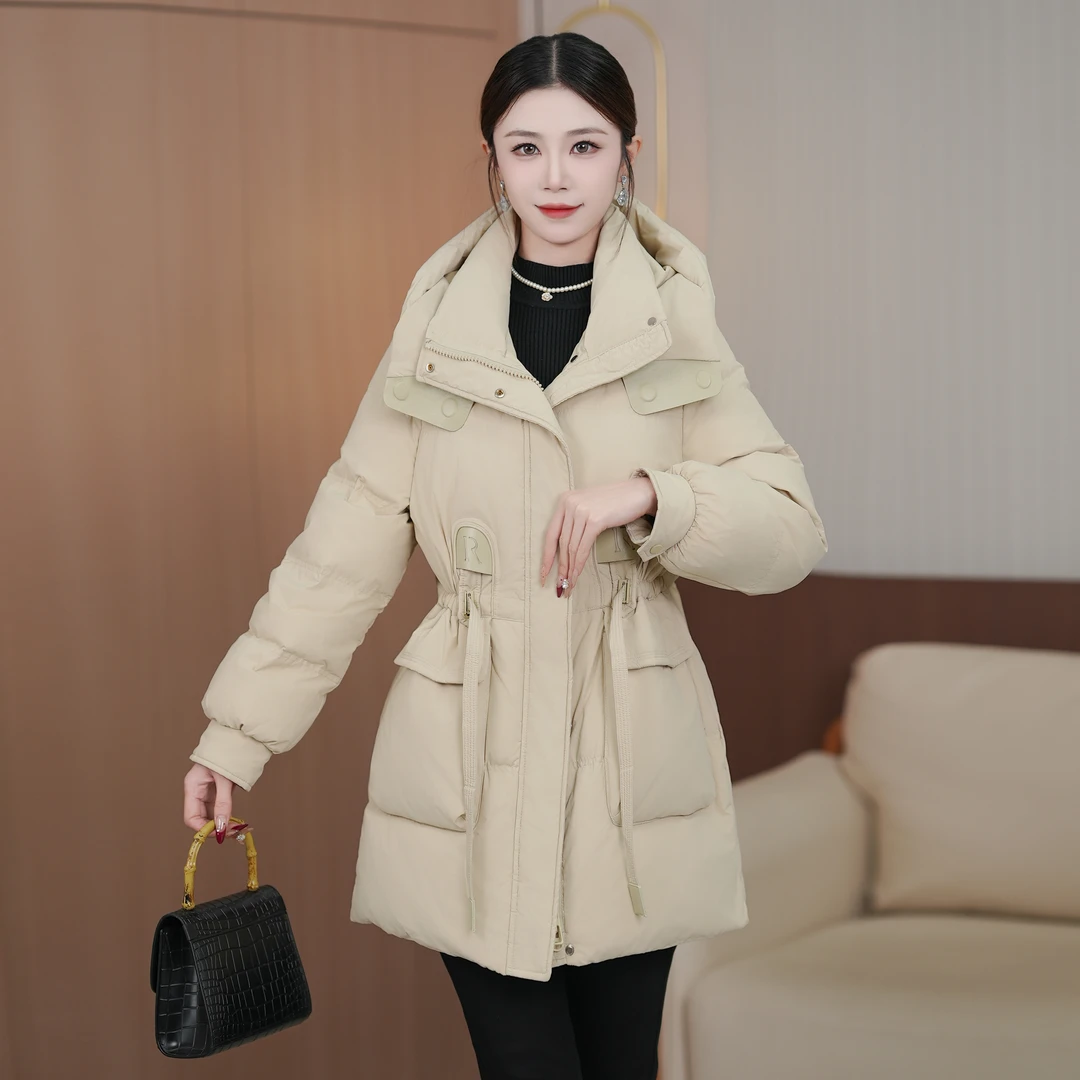 【花海羽绒】2024年冬季新款爆款国标白鸭绒中年女士羽绒服保暖