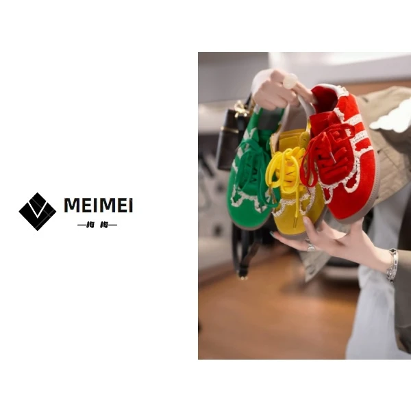 XMM.【蕾丝手工德训鞋】时尚百搭潮流蕾丝设计款防滑平底软底春季鞋