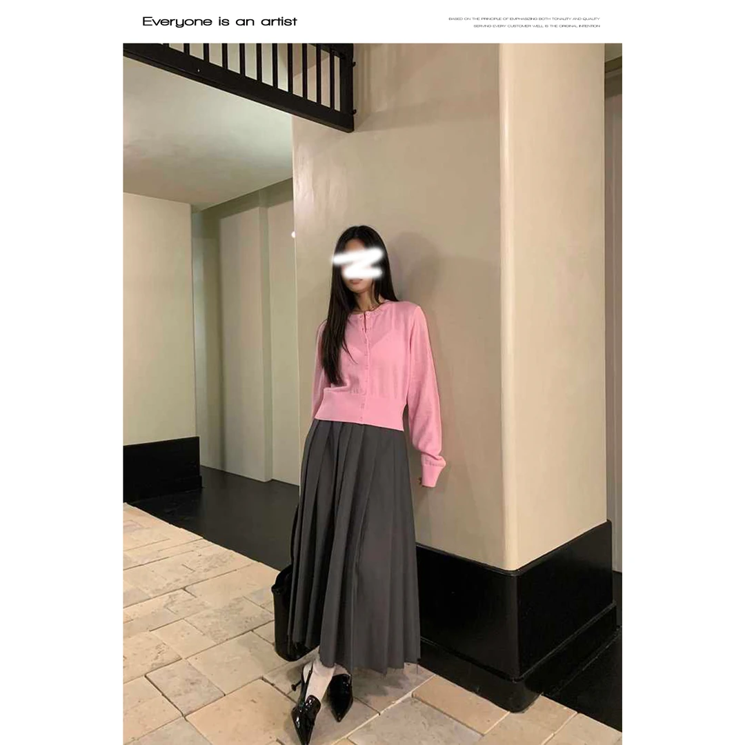 53586 气质长袖网红时尚百搭显瘦薄款圆领上衣