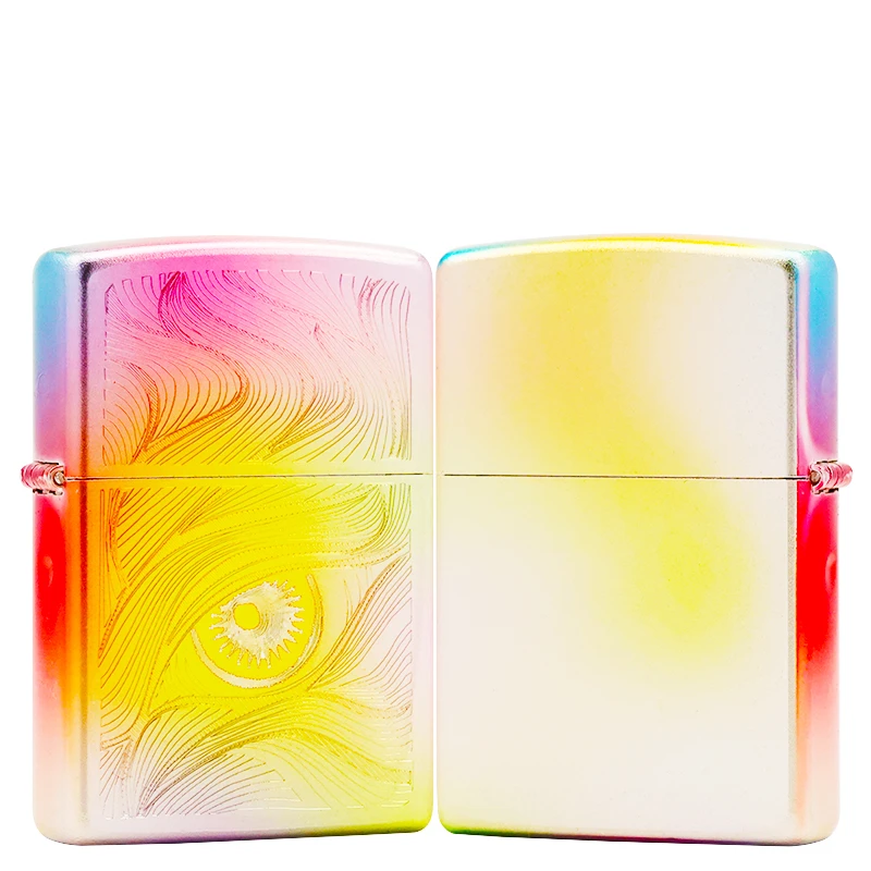 ZIPPO/之宝打火机镀银渐变金粉【秋水含睛】原装正品煤油机DYJ1