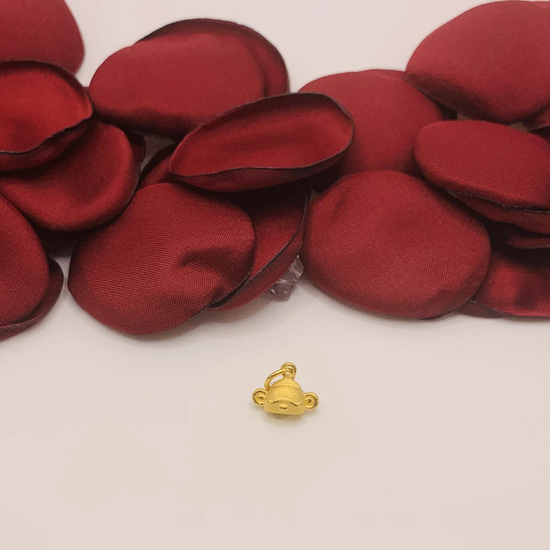 小官帽黄金转运珠 足金999 财神帽黄金吊坠
