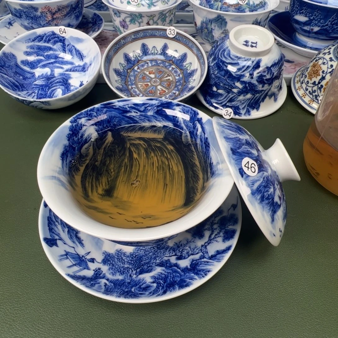 景德镇纯手工纯手绘茶具木木46