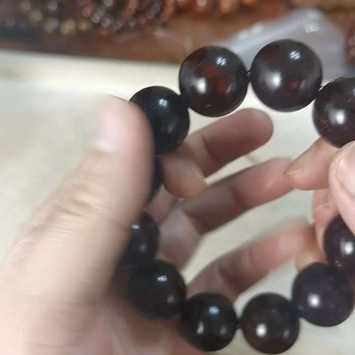 小叶紫檀手串/手链20mm圆珠留疤，个别小微瑕