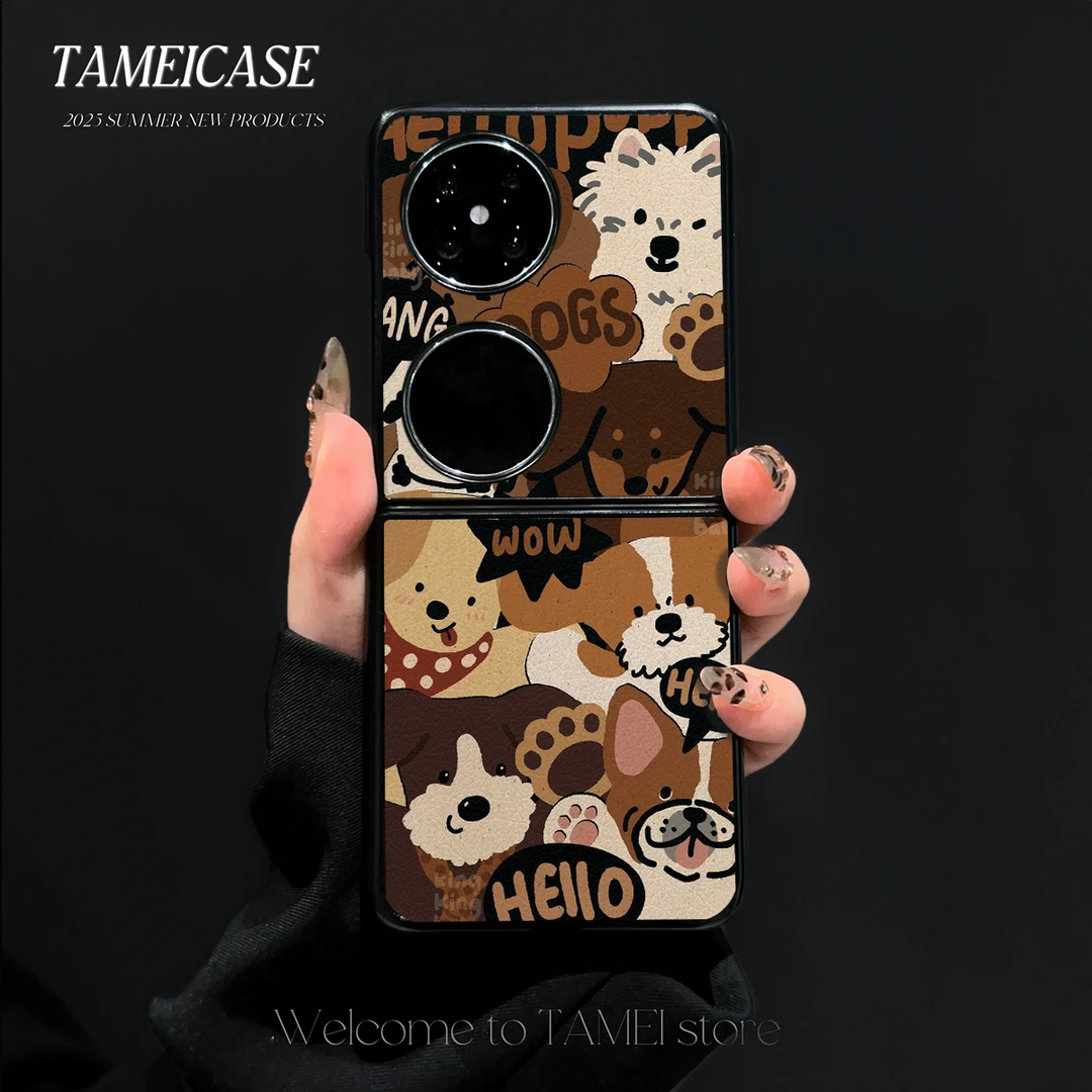 狗狗家族羊皮适用华为pocket2手机壳FINDN3FLIP折叠屏pockets