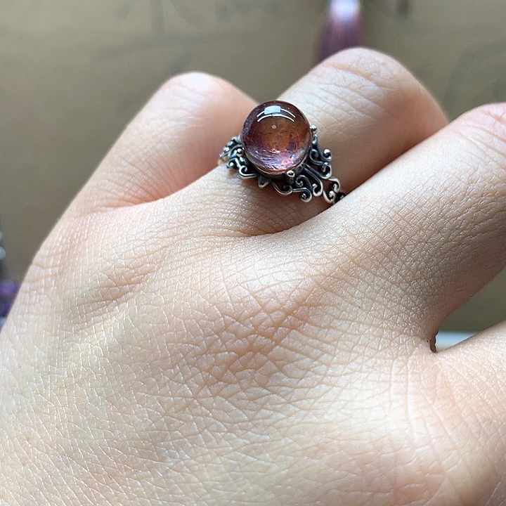 水晶水晶戒指银S925镶嵌