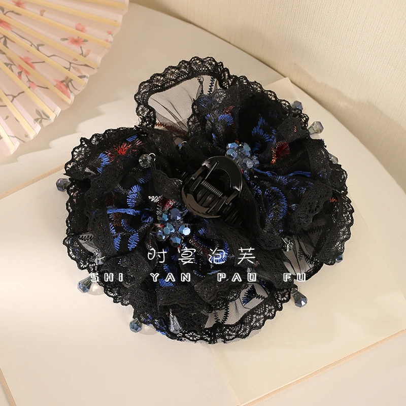 【折腰】裙摆抓夹重工刺绣花朵韩系气质发饰浪漫氛围感百搭流苏头饰