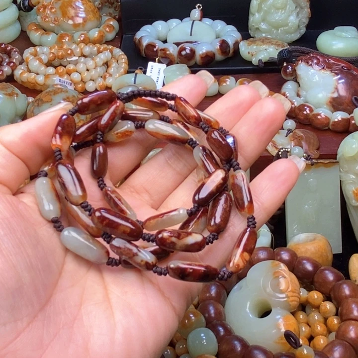 6***9岫岩河磨玉（透闪石质玉）未镶嵌手链