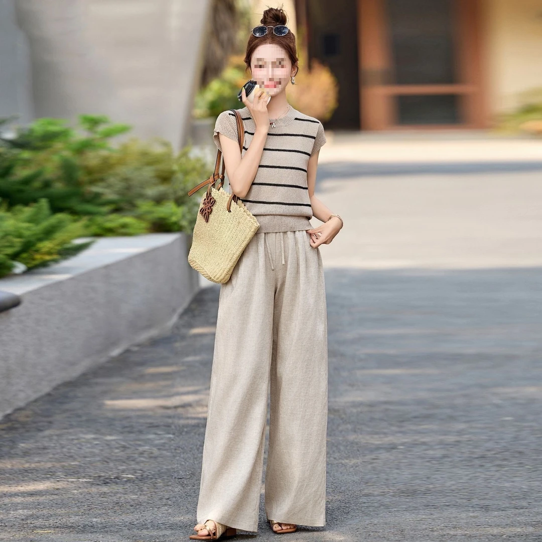 时尚休闲套装裤女夏季穿搭一整套2025新款气质洋气减龄夏日两件套