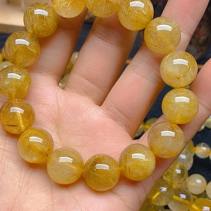 水晶天然水晶发晶手串未镶嵌用****3