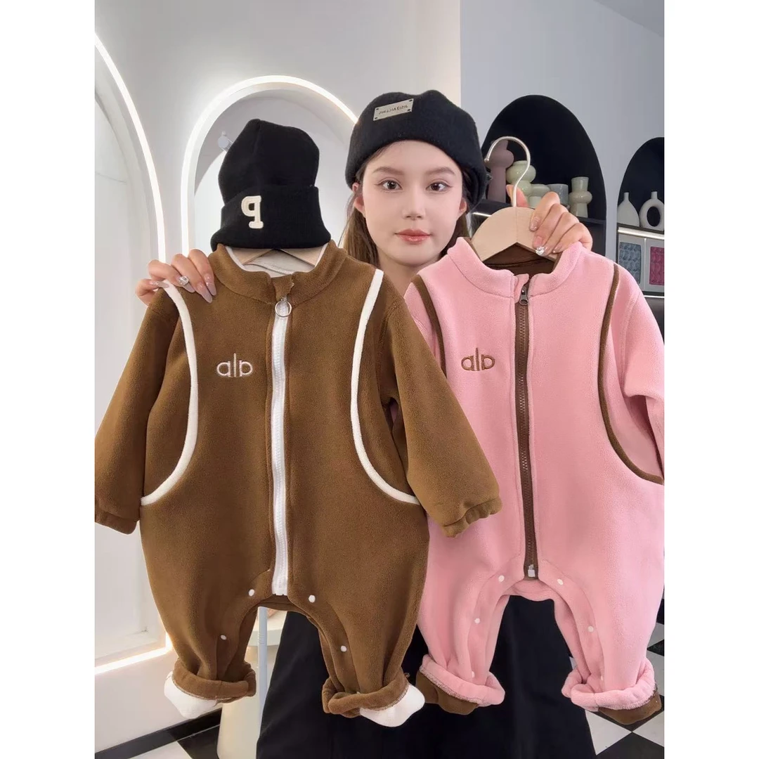 男女通用秋冬长爬款冬季哈衣爬服通用拉链连体