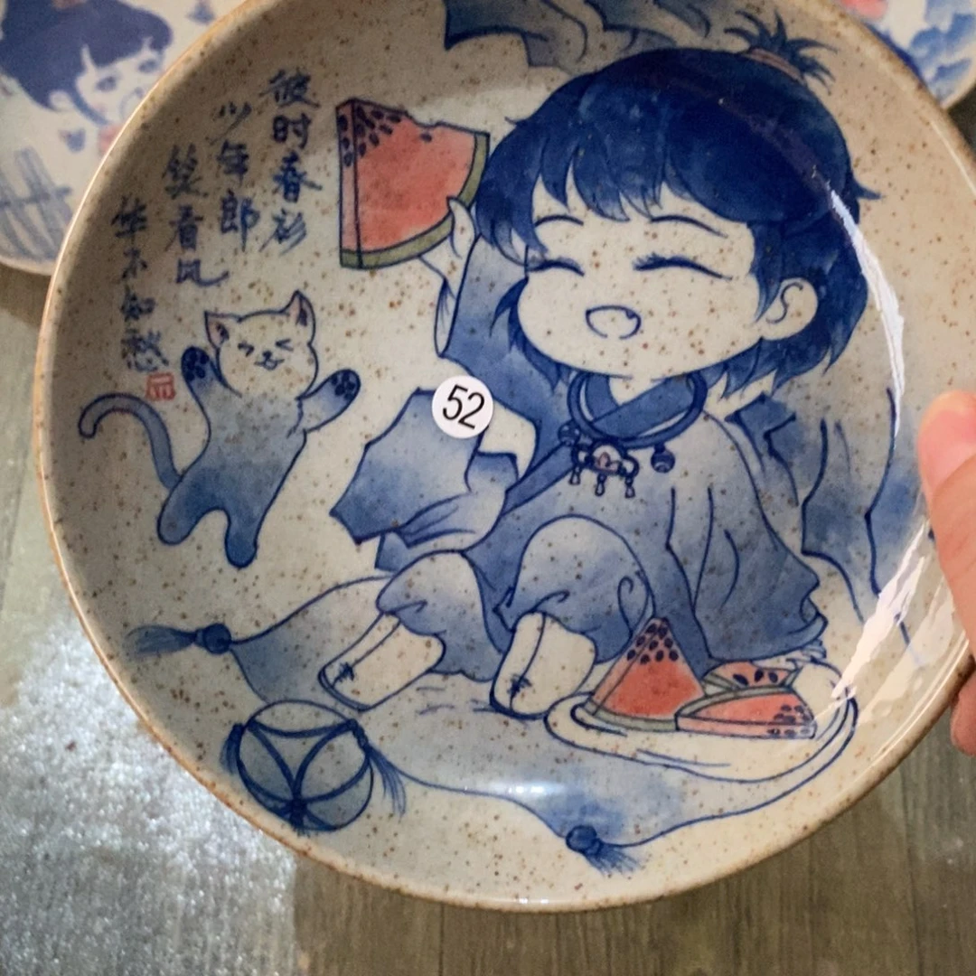 景德镇手绘陶泥圆盘