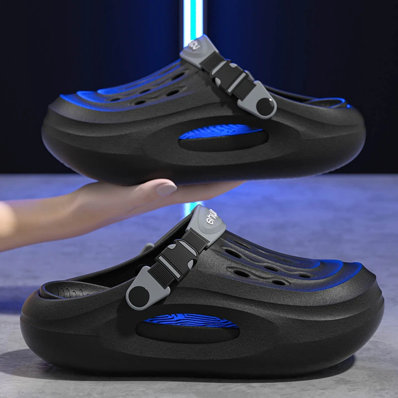 2025新款爆款男士拖鞋夏季运动外穿洞洞鞋厚底防滑踩屎感凉鞋男款