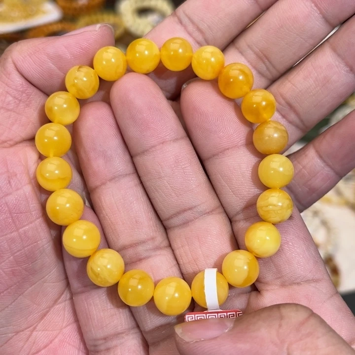 月***猫蜜蜡未镶嵌手链9.7mm