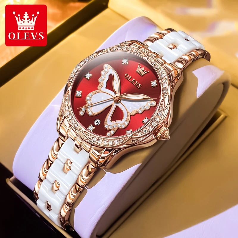 2025年新款正品女士手表女款机械表轻奢小众防水陶瓷进口石英女表