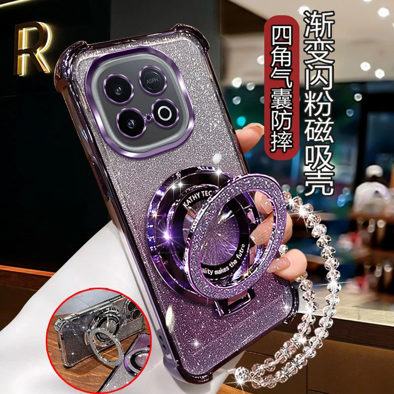 适用IQOOz10turbopro手机壳新款全包自带镜头膜闪粉支架四角防摔.