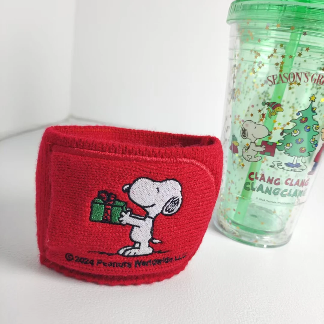 MINISO/名创优品史努比圣诞派对系列杯套双层塑料杯480mL