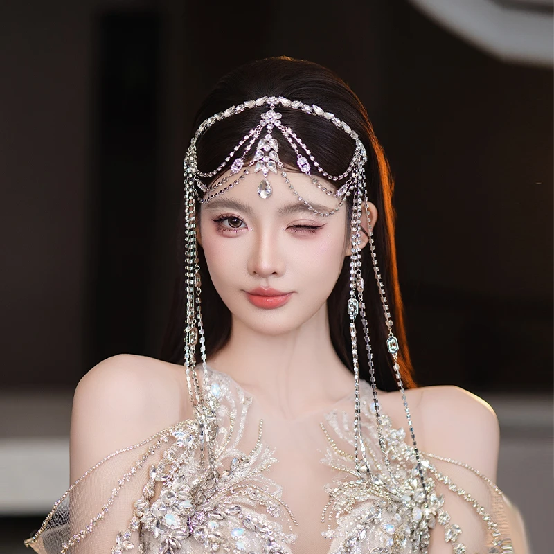 合金婚庆饰品 优雅重工新娘新款奢华闪钻设计感婚纱头饰品MT0209