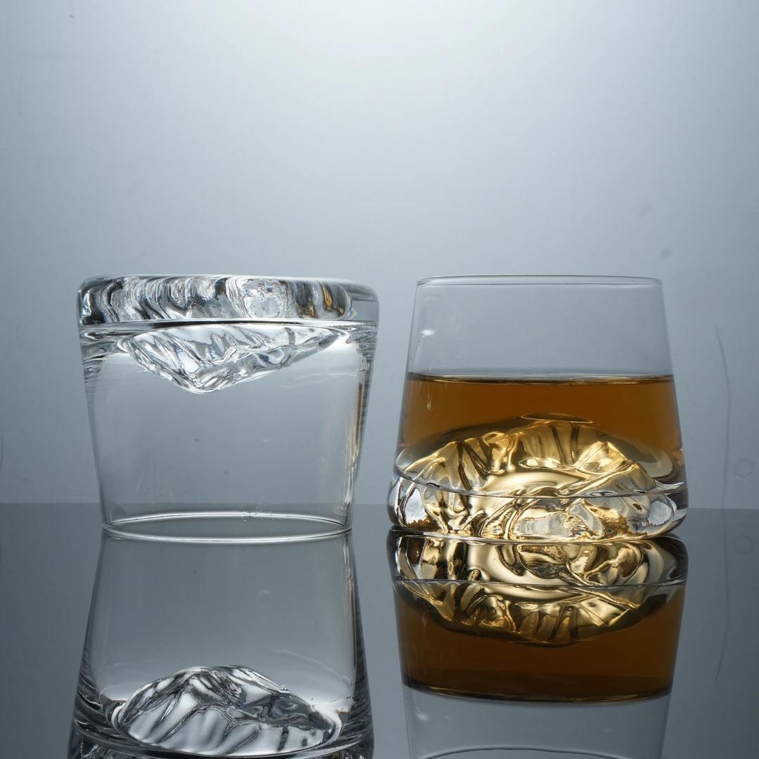 璃湾·冰山 | 压手感十足两支装无铅水晶玻璃冰山威士忌酒杯雪山杯