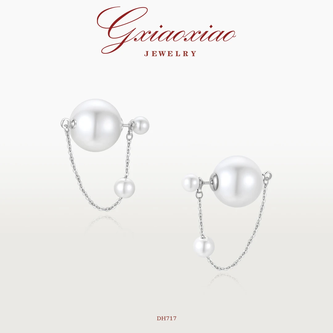 G XIAOXIAO 镀K金 【月光银珠】时尚百搭耳环 DH717