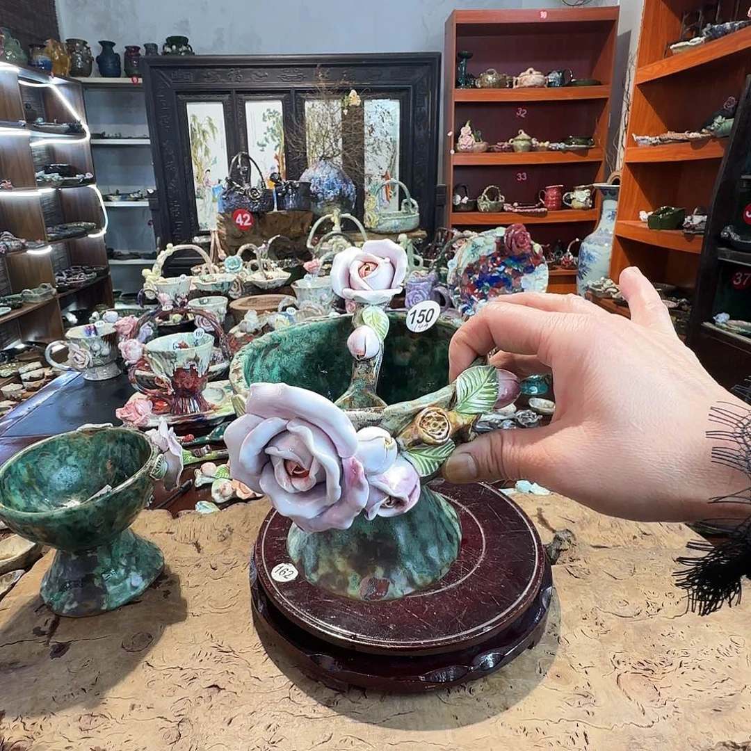 朝***薇纯手工咖啡杯盘碗