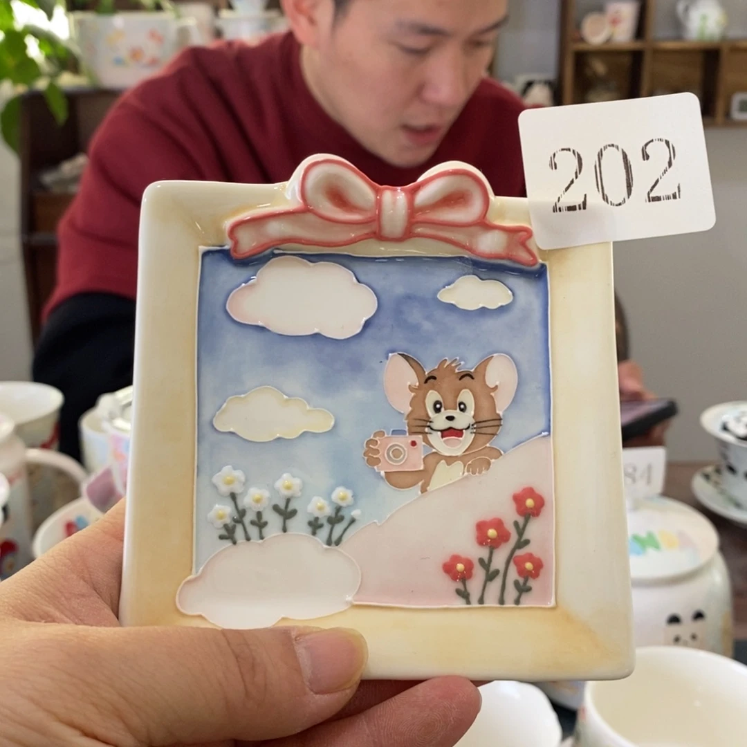 瓷片景德镇釉下彩手绘