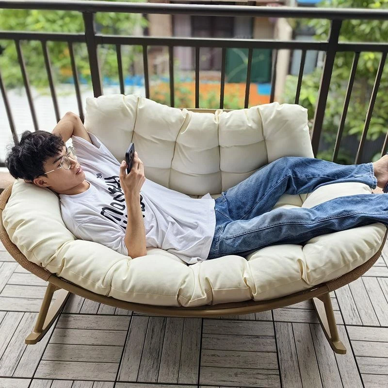 双人摇椅大人躺椅懒人阳台客厅休闲沙发可睡觉户外庭院家用摇摇椅
